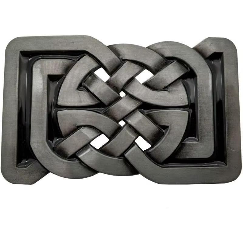 Boucle de ceinture en alliage de zinc avec nœud celtique 02752