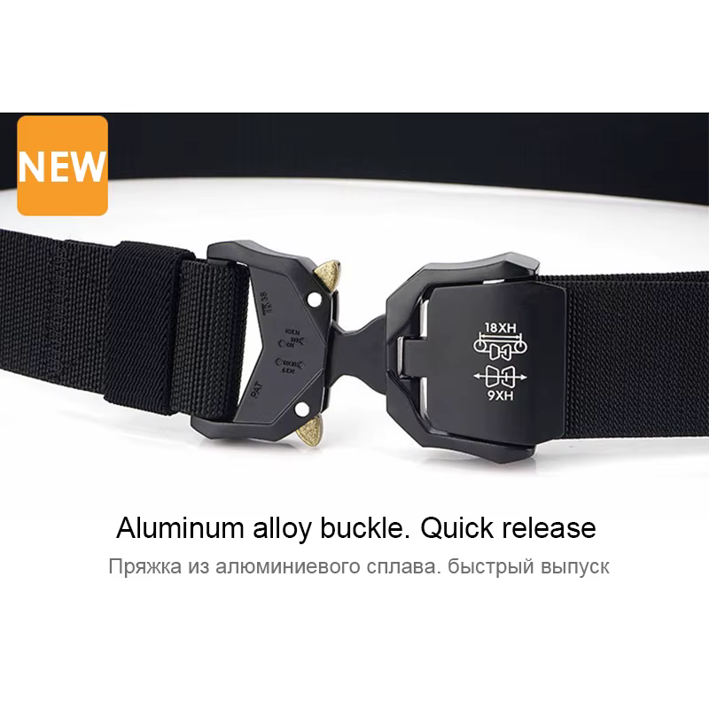 VATLTY 140cm ceinture élastique pour hommes en alliage d'aluminium boucle à dégagement rapide