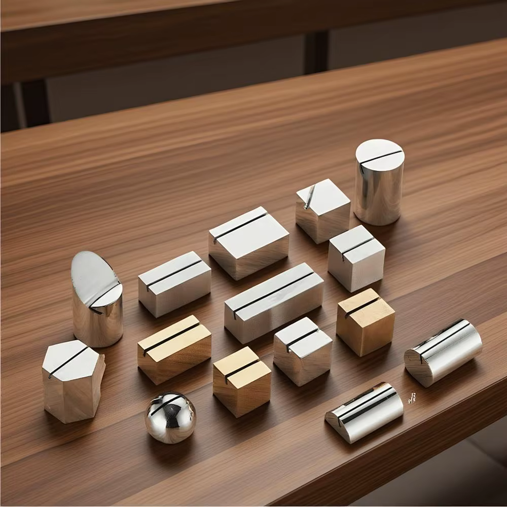 Porte-cartes de table en acier inoxydable durable, support photo de forme géométrique solide, pince stable pour menu, idéal pour hôtel