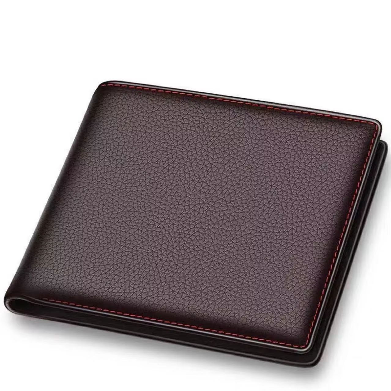 Portefeuille court horizontal pour hommes avec permis de conduire et plusieurs emplacements pour cartes en cuir de qualité à la mode pour les étudiants et les jeunes
