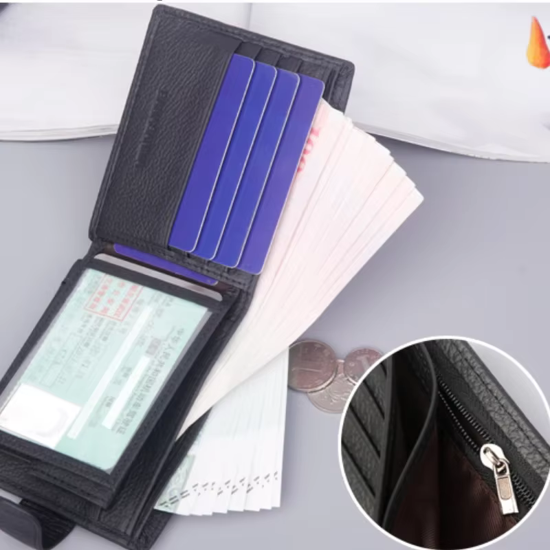 Portefeuille pour hommes en cuir véritable