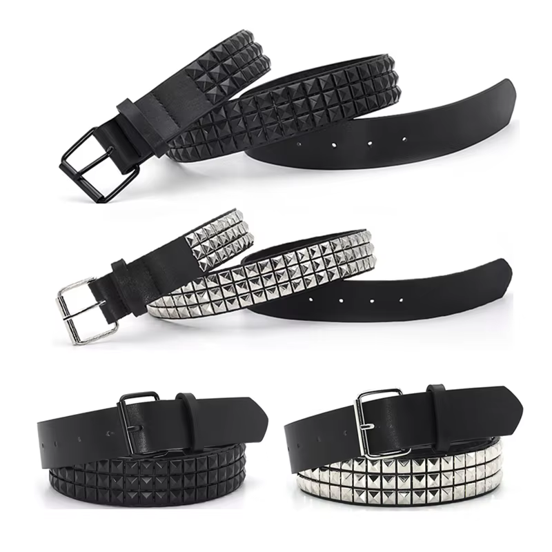 Ceinture à rivets Pyramid Fashion pour hommes et femmes