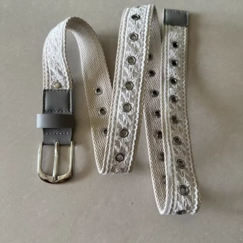 Ceinture en toile vintage avec dentelle pour femme