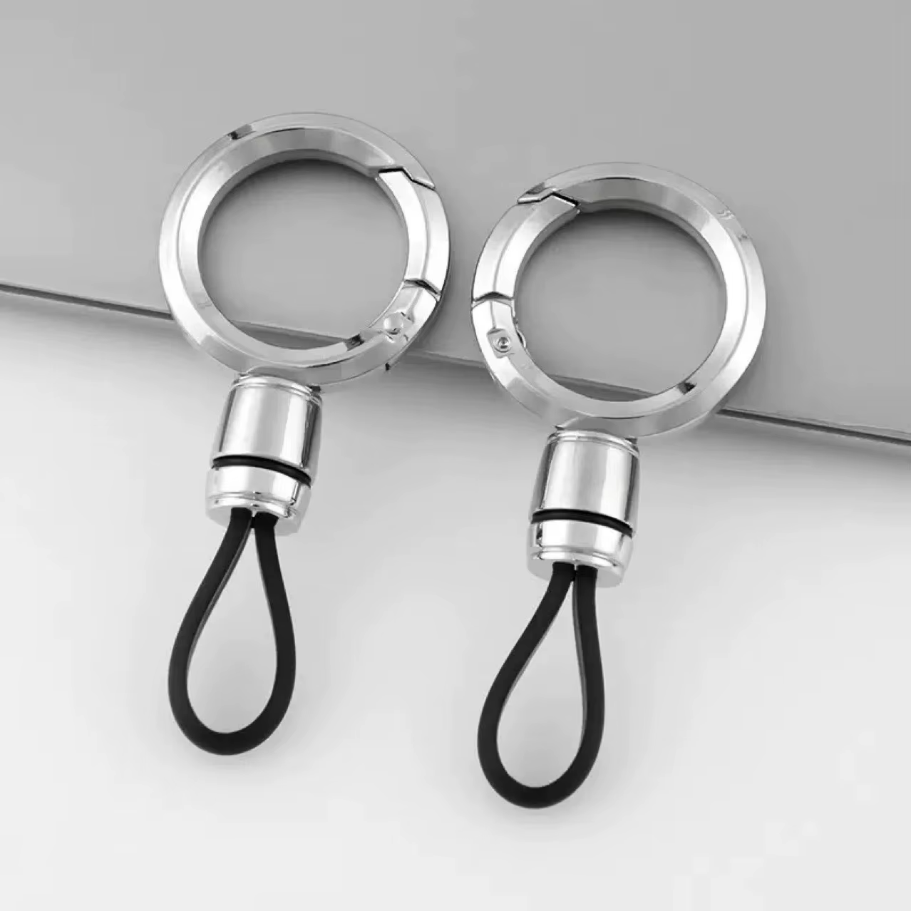 Porte-clés de voiture, sangle de porte-clés avec anneau en métal