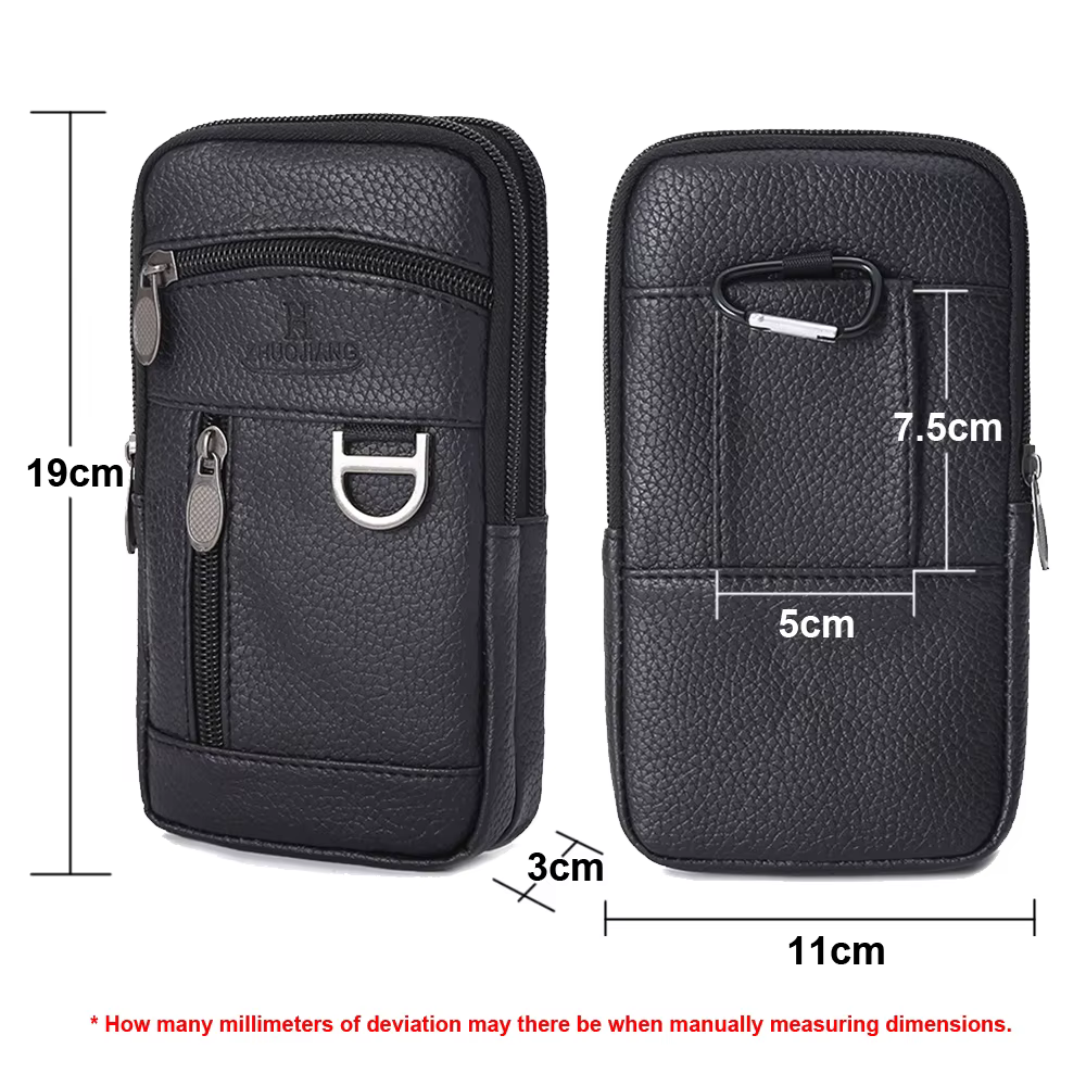 Sac de taille en cuir PU pour hommes