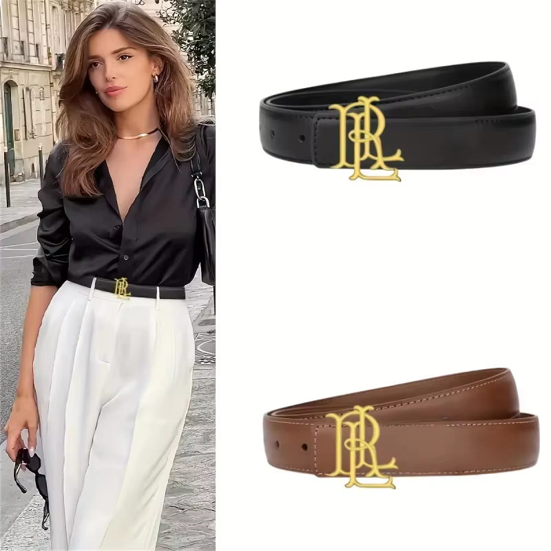 Ceinture élégante pour femme avec lettres dorées