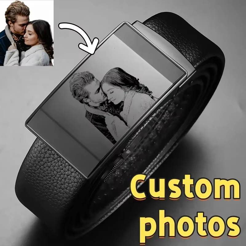 Ceinture à boucle automatique en alliage avec photo/logo personnalisé