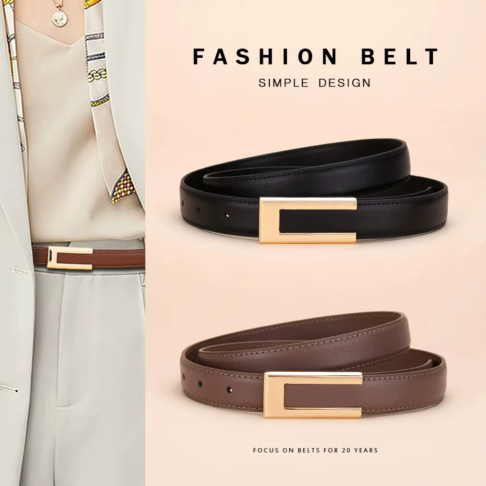 Ceinture en cuir véritable pour femme