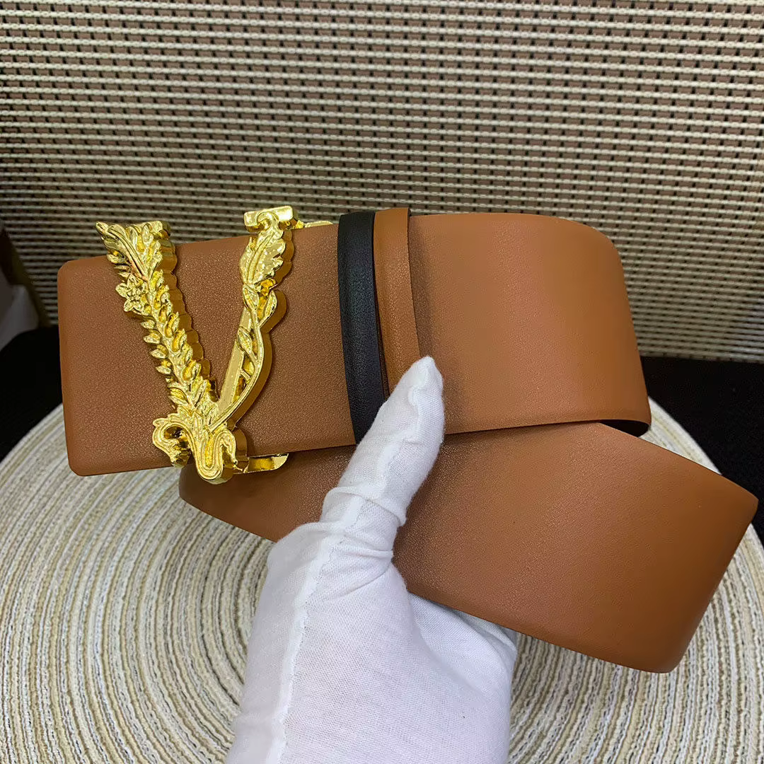 Ceinture Réversible en Cuir pour Femme, Marque de Luxe Célèbre de Styliste, Nouvelle Collection 2024, Largeur 7cm