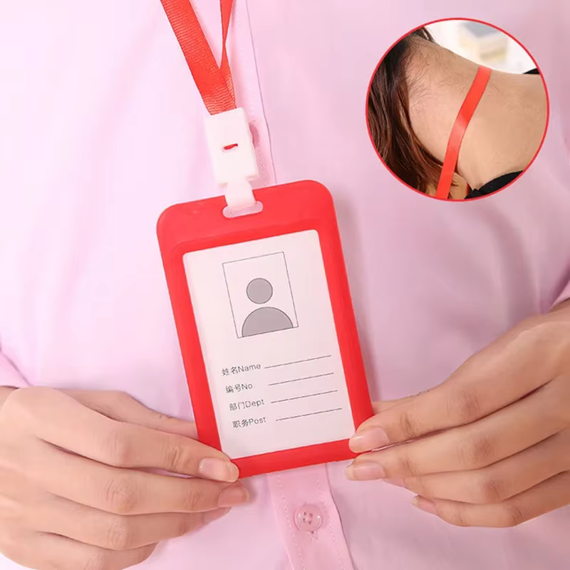 Porte-cartes de permis de travail avec lanière pour hommes et femmes