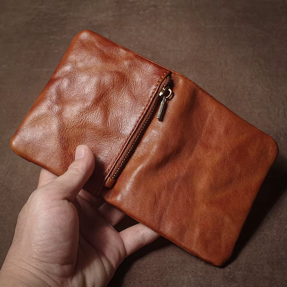 GURO – portefeuille Vintage en cuir véritable pour hommes et femmes
