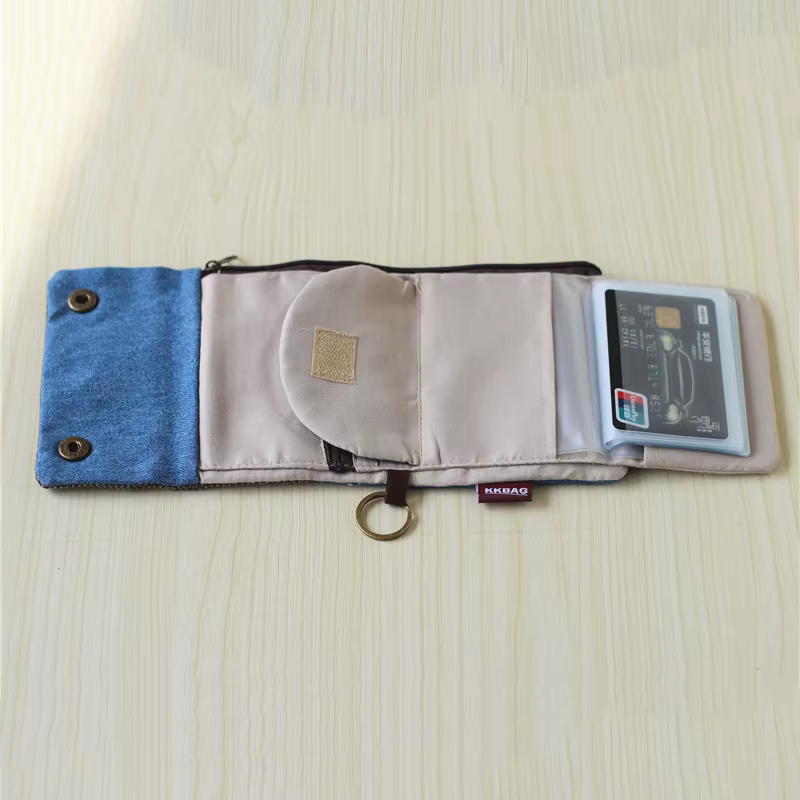 Portefeuille en tissu pliable fait à la main pour femmes