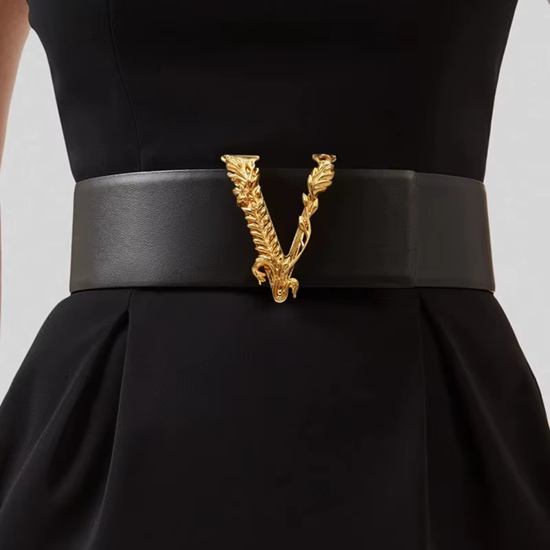 Ceinture Réversible en Cuir pour Femme, Marque de Luxe Célèbre de Styliste, Nouvelle Collection 2024, Largeur 7cm