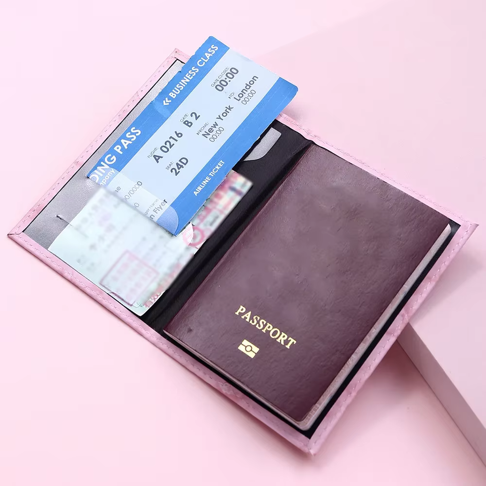 Porte-passeport de voyage à motif marbré