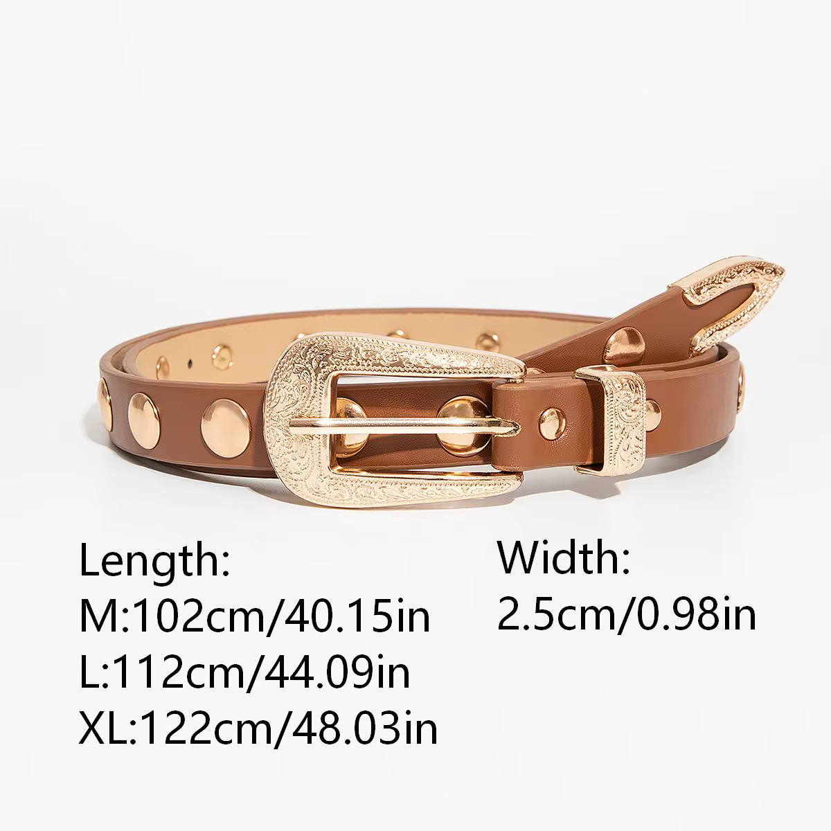 Ceinture marron vintage de style occidental pour femme