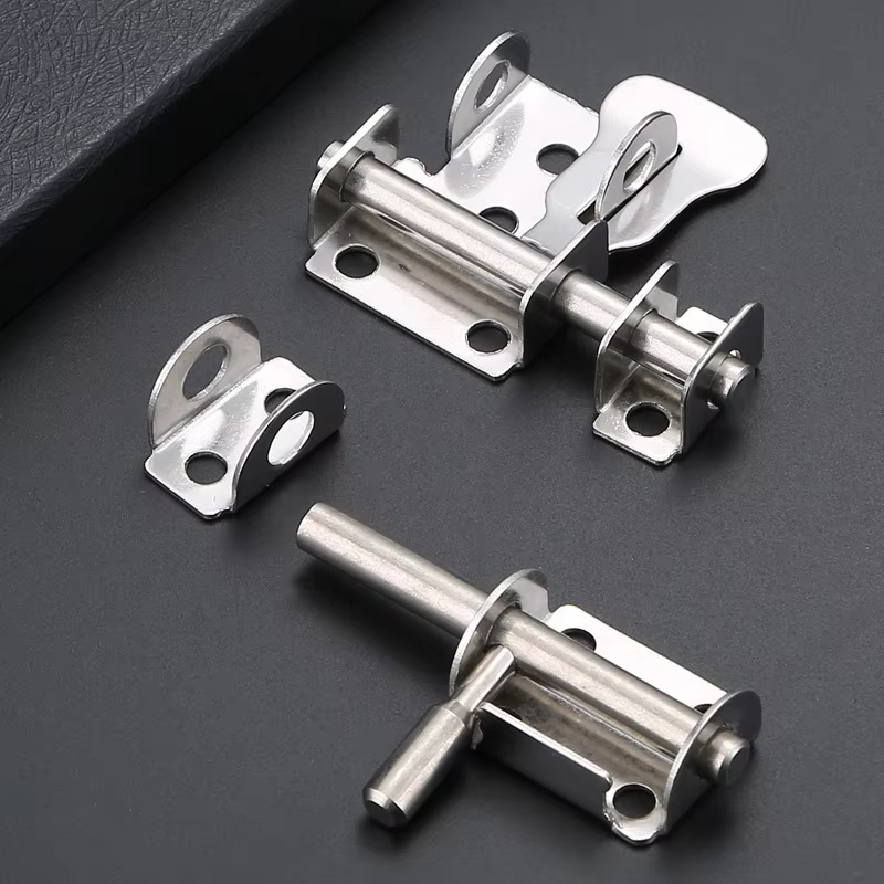 Serrure de porte de salle de bain, loquet coulissant solide, sécurité domestique en acier inoxydable