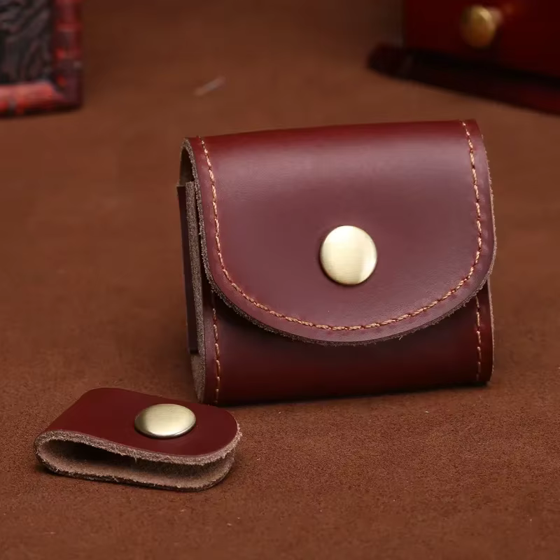 Porte-monnaie vintage en cuir véritable pour femme