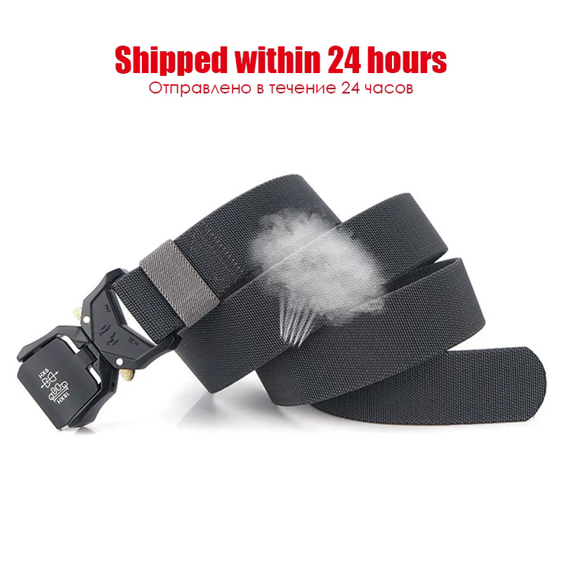 VATLTY 140cm ceinture élastique pour hommes en alliage d'aluminium boucle à dégagement rapide