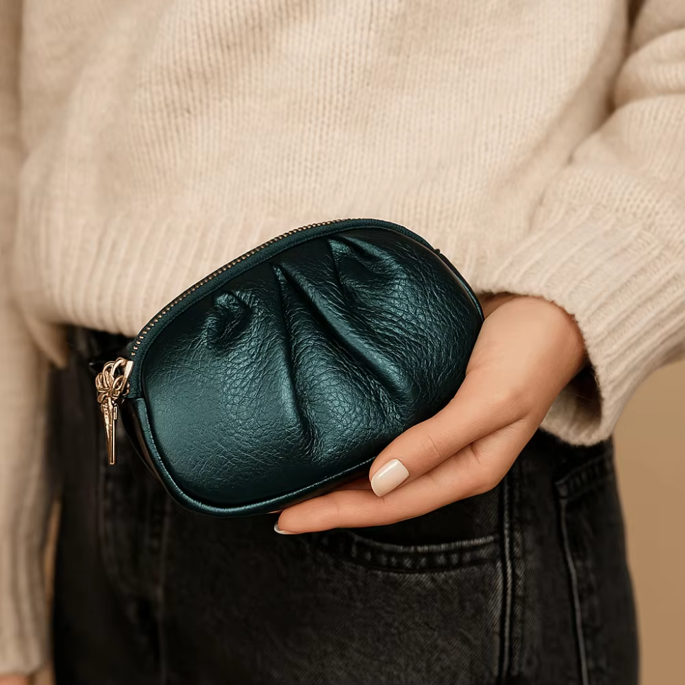 Mini portefeuille élégant froissé