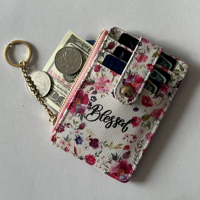 Portefeuille mince en cuir PU pour femmes