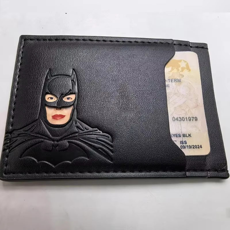 Nouveau Portefeuille en Cuir 2026 Motif Chauve-Souris Personnalisé Masque de Super-Héros Porte-Cartes