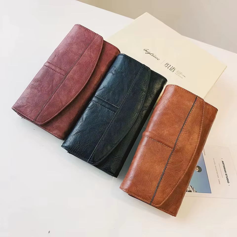 Portefeuille Vintage à trois volets pour femmes