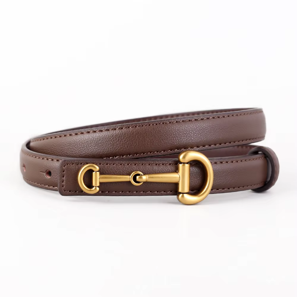 Nouvelle ceinture fine décontractée simple 2026 avec boucle fer à cheval