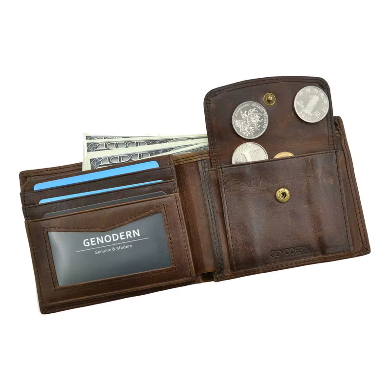 GENODERN – portefeuilles en cuir de vache pour hommes