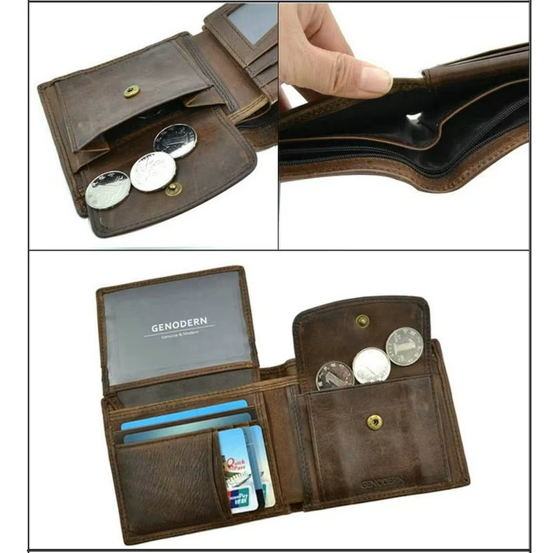 GENODERN – portefeuilles en cuir de vache pour hommes